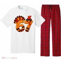 67 Thanksgiving Funny Turkey Sixty Seven Meme Pajama Set thumb 0