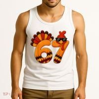 67 Thanksgiving Funny Turkey Sixty Seven Meme Tank Top thumb 3
