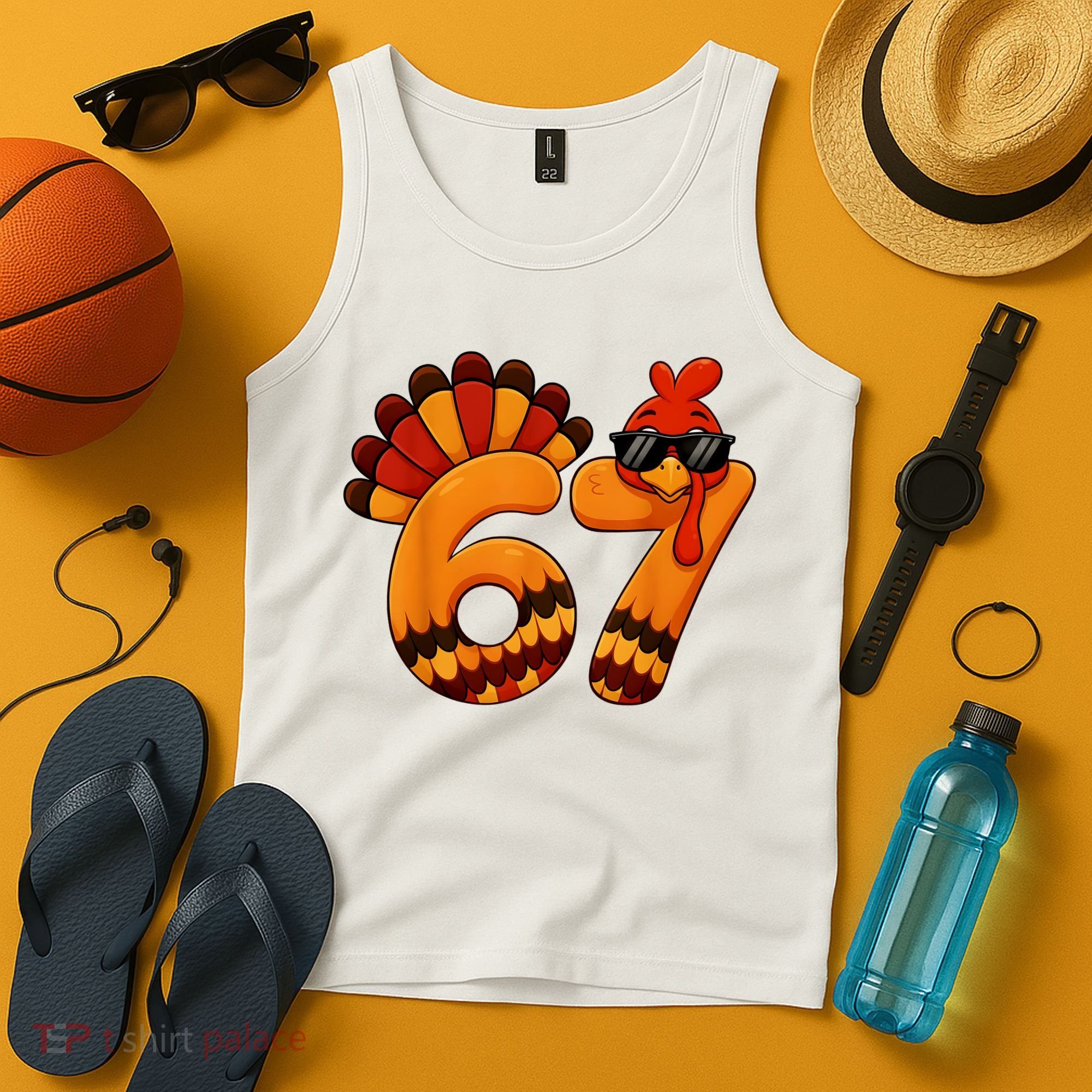 67 Thanksgiving Funny Turkey Sixty Seven Meme Tank Top