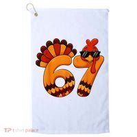 67 Thanksgiving Funny Turkey Sixty Seven Meme Golf Towel thumb 0