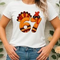 67 Thanksgiving Funny Turkey Sixty Seven Meme Women's T-Shirt thumb 2