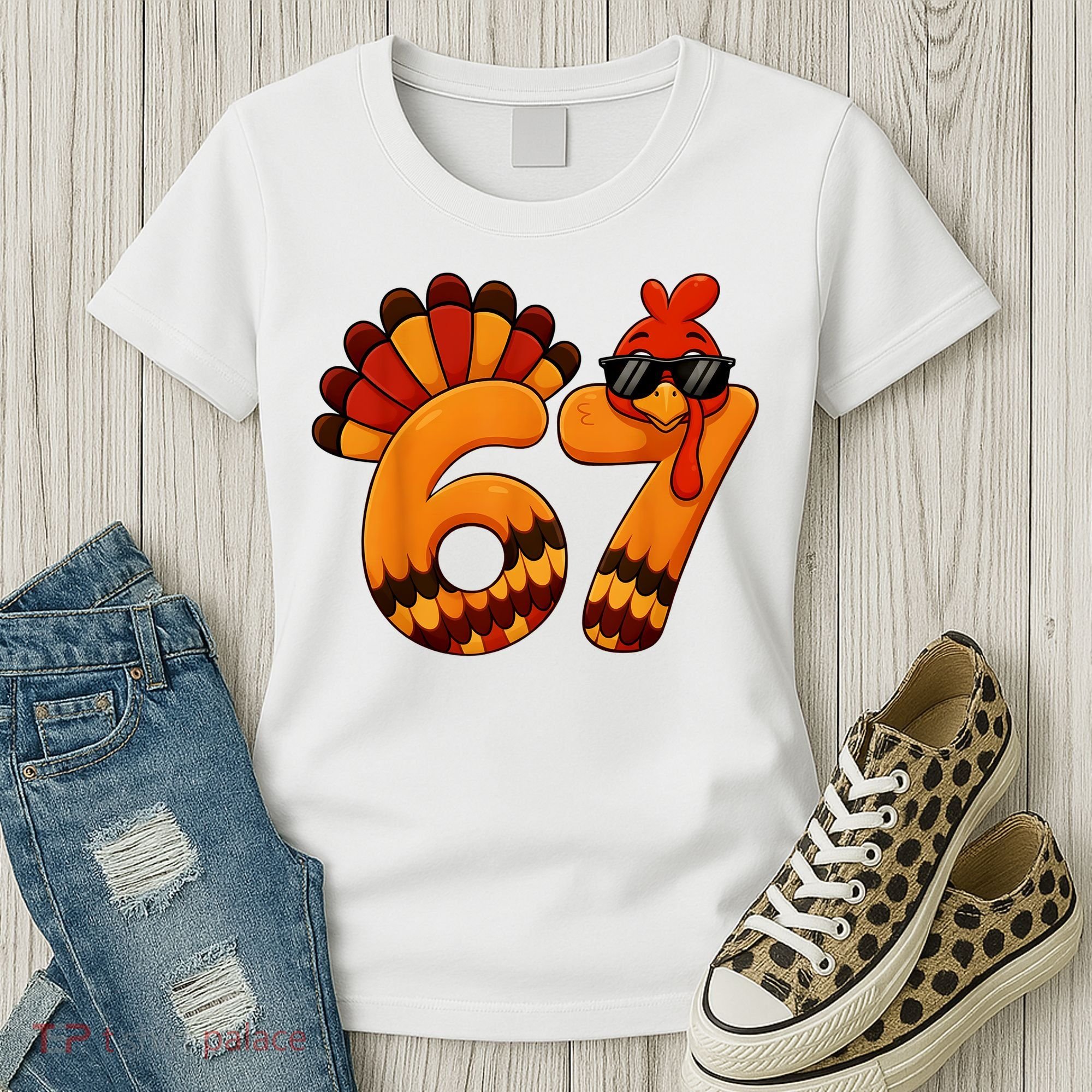 67 Thanksgiving Funny Turkey Sixty Seven Meme Women's T-Shirt