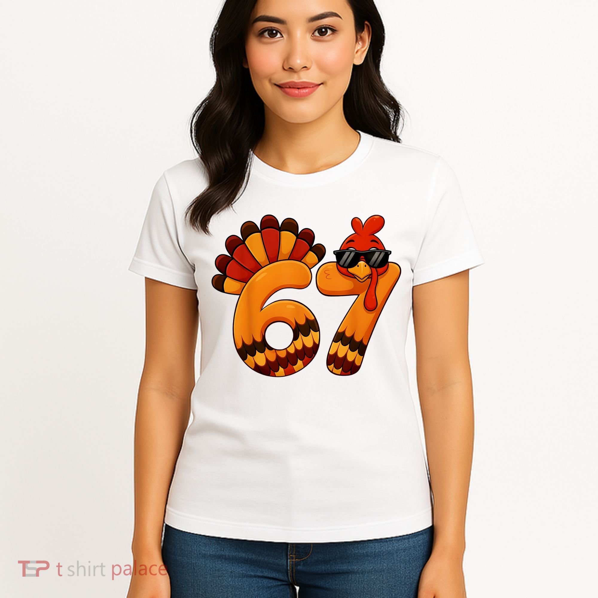 67 Thanksgiving Funny Turkey Sixty Seven Meme Women's T-Shirt