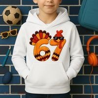 67 Thanksgiving Funny Turkey Sixty Seven Meme Kids Hoodie thumb 2