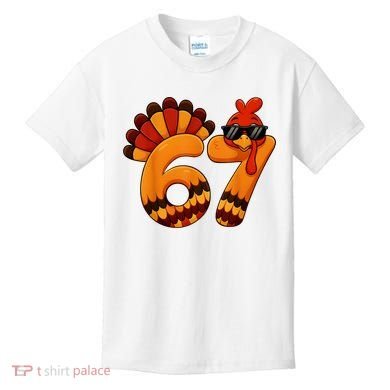 67 Thanksgiving Funny Turkey Sixty Seven Meme Kids T-Shirt