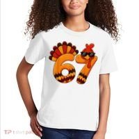 67 Thanksgiving Funny Turkey Sixty Seven Meme Kids T-Shirt thumb 2