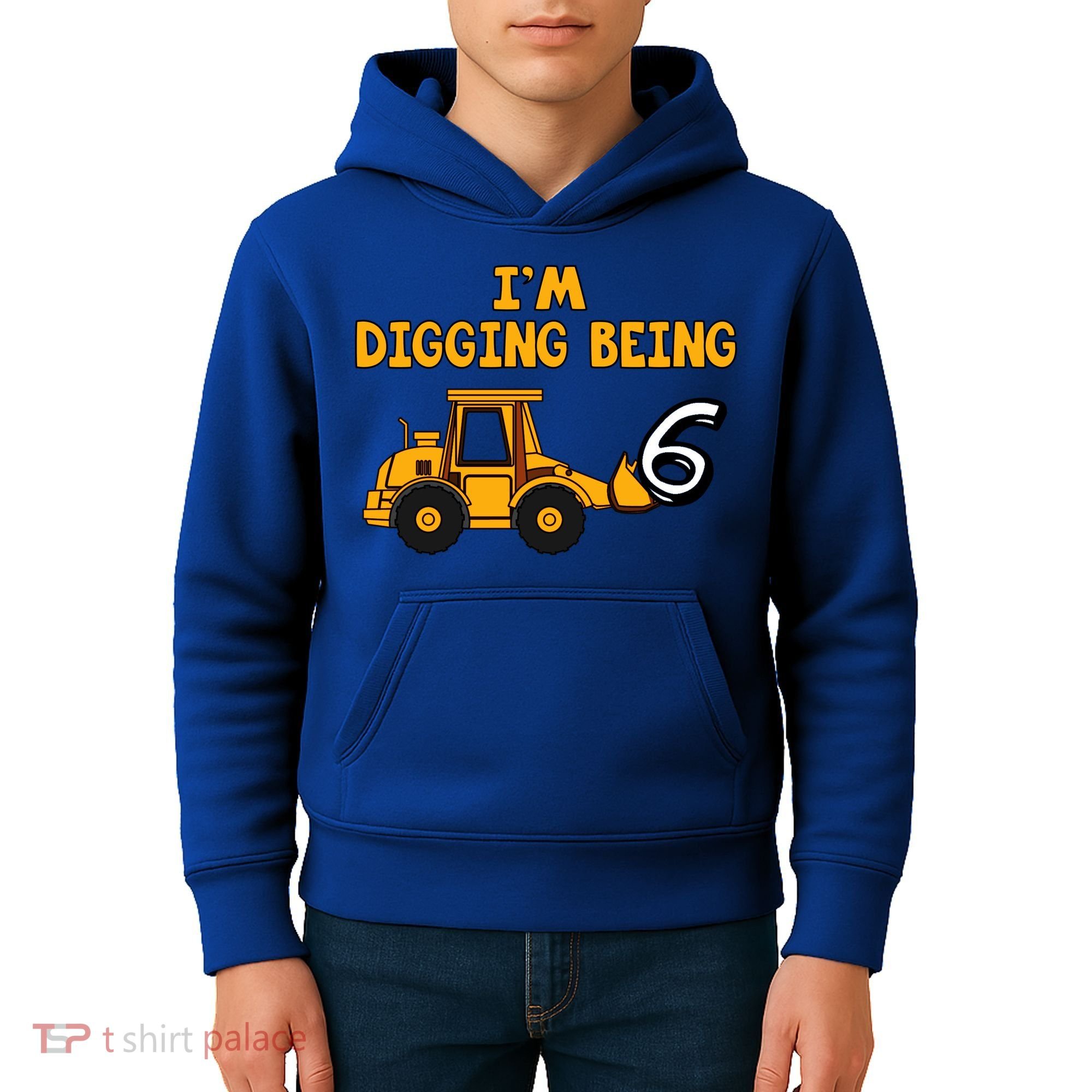 6th Birthday I'm Digging Being Six Kids Hoodie