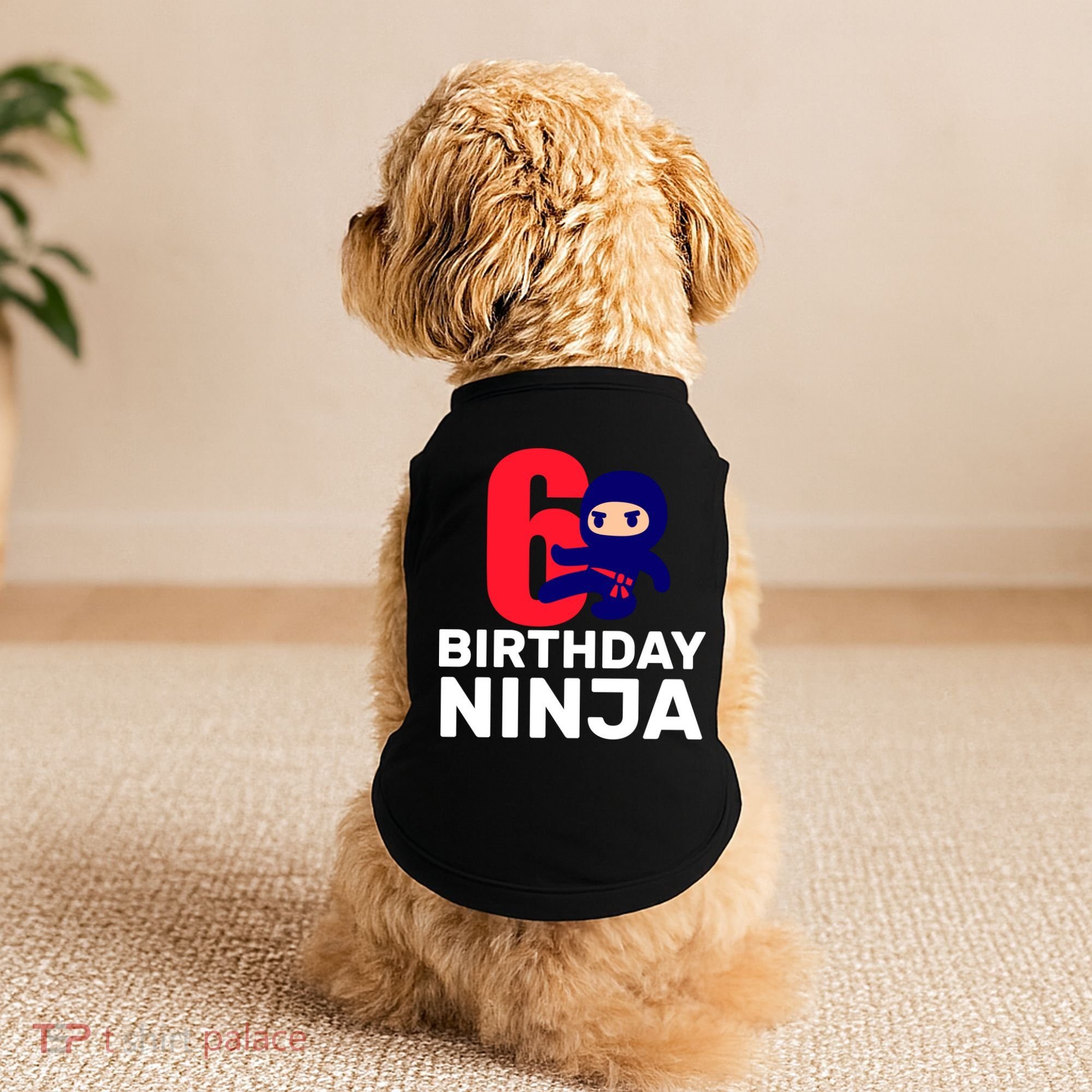 6th Birthday Ninja  Doggie Tank