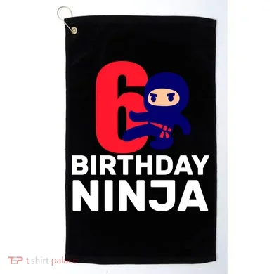 6th Birthday Ninja  Golf Towel