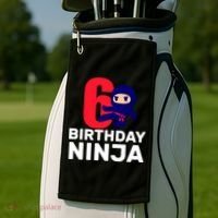 6th Birthday Ninja  Golf Towel thumb 2