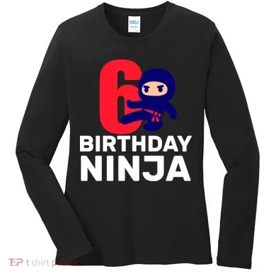 6th Birthday Ninja  Women's Long Sleeve Shirt