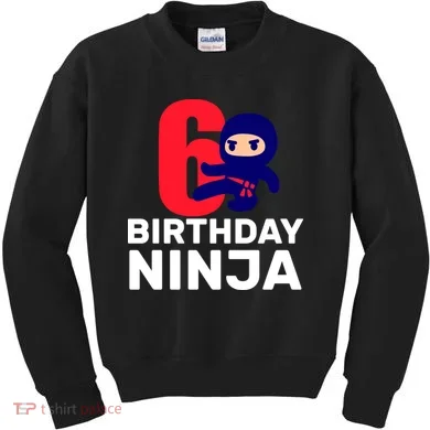 6th Birthday Ninja  Kids Sweatshirt