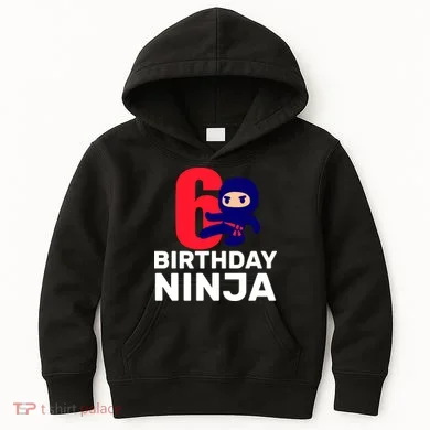 6th Birthday Ninja Kids Hoodie