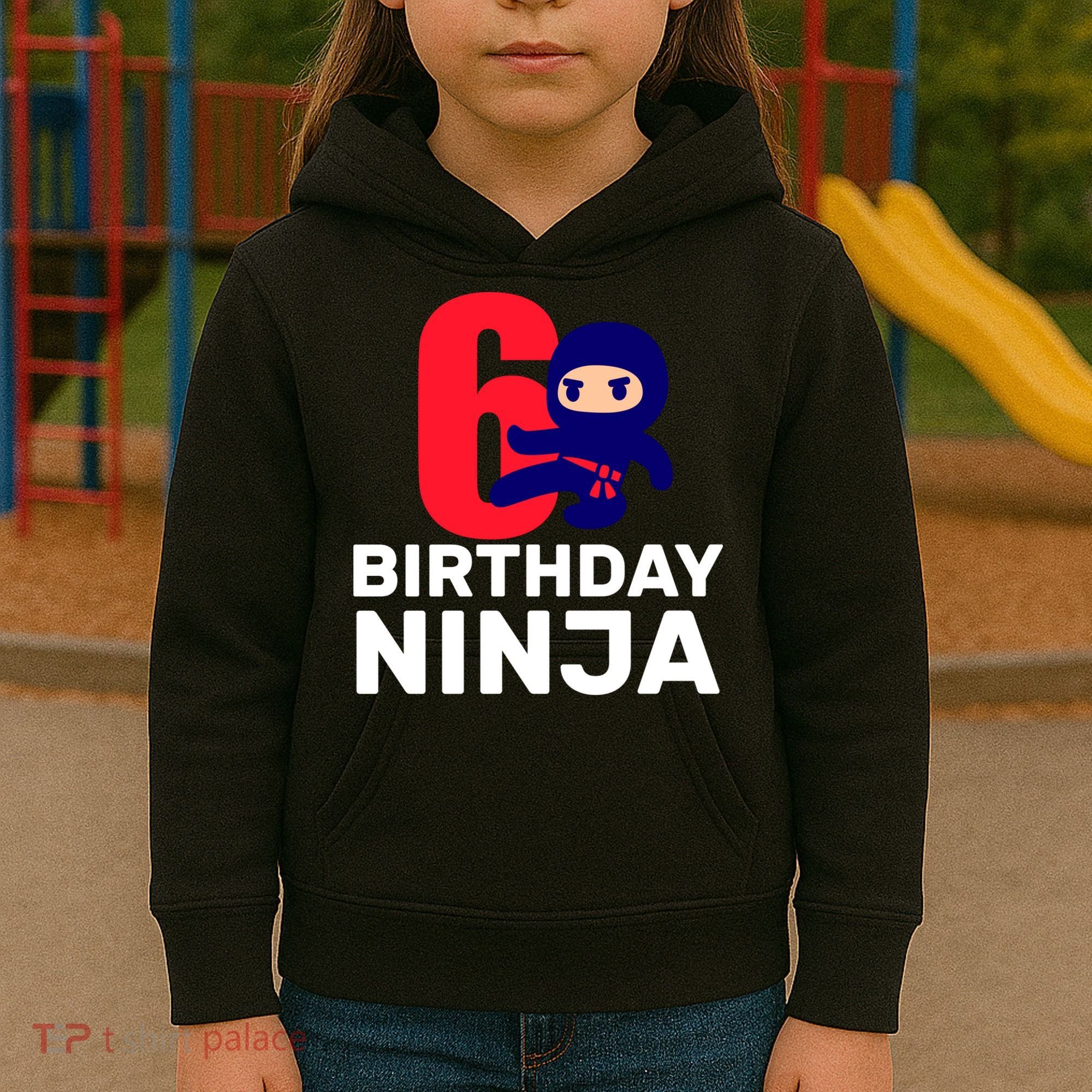 6th Birthday Ninja  Kids Hoodie