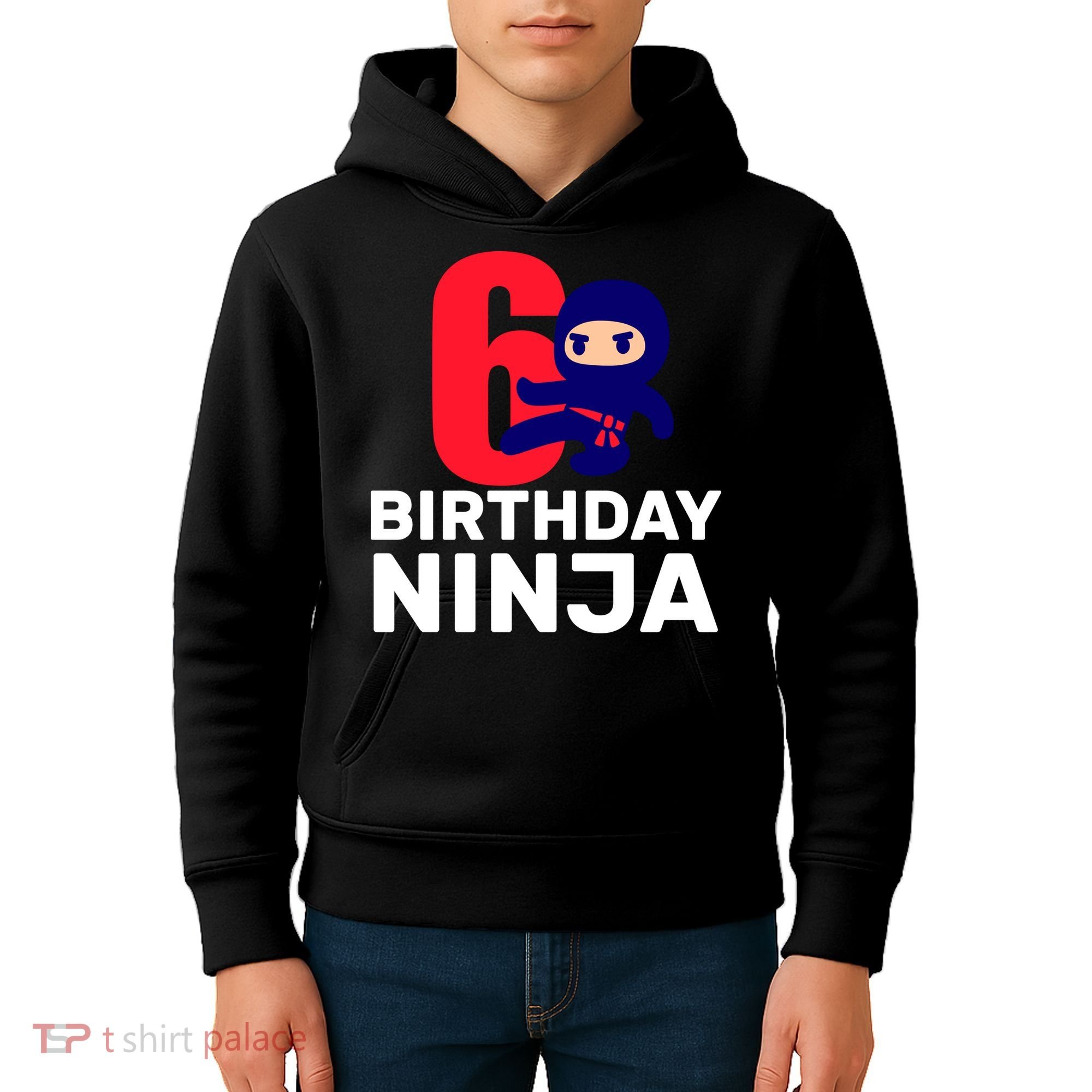 6th Birthday Ninja  Kids Hoodie