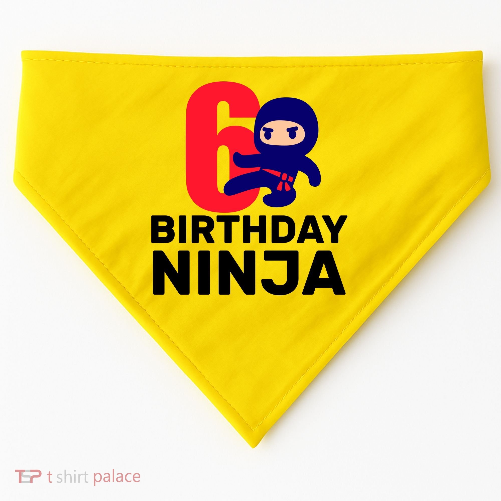 6th Birthday Ninja  USA-Made Doggie Bandana