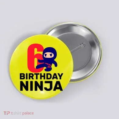 6th Birthday Ninja  Button
