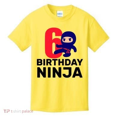 6th Birthday Ninja  Kids T-Shirt