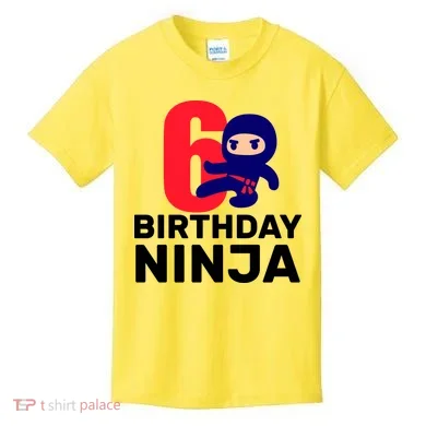 6th Birthday Ninja  Kids T-Shirt