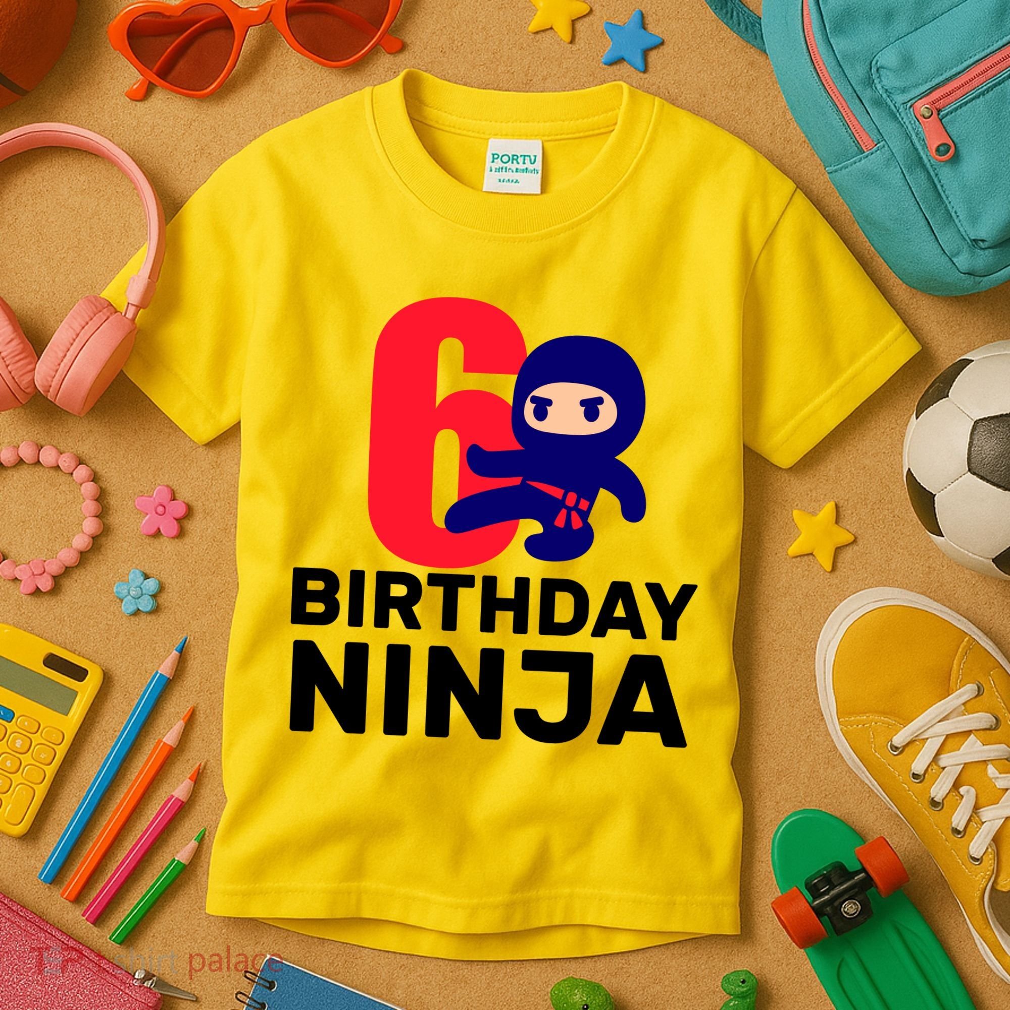 6th Birthday Ninja  Kids T-Shirt