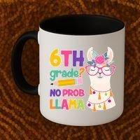 6th Grade? No Prob Llama Coffee Mug thumb 2