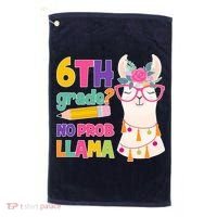 6th Grade? No Prob Llama Golf Towel thumb 0