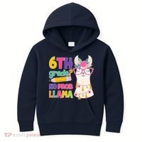 6th Grade? No Prob Llama Kids Hoodie thumb 0