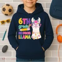 6th Grade? No Prob Llama Kids Hoodie thumb 2
