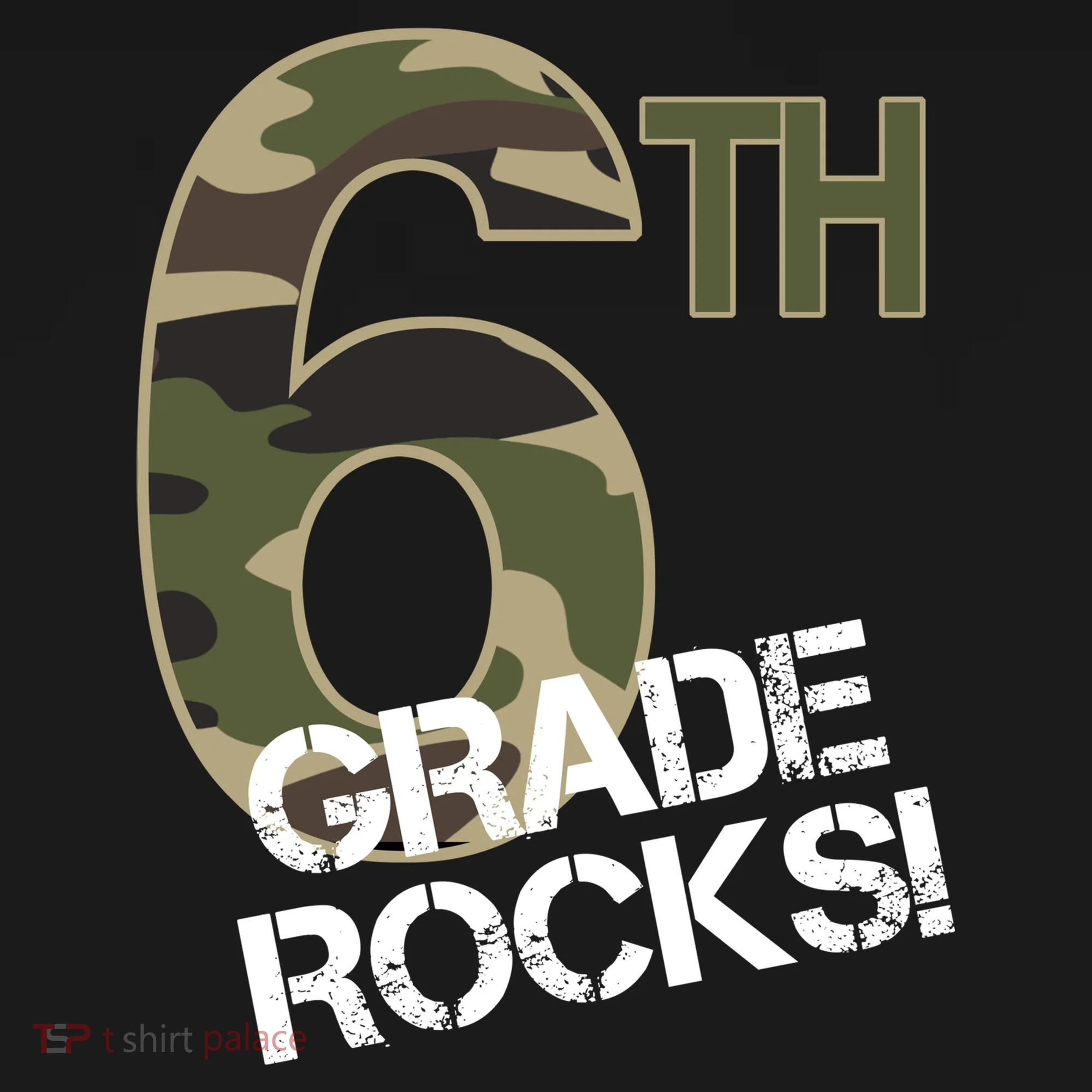 6th Grade Rocks Camo Doggie Tank