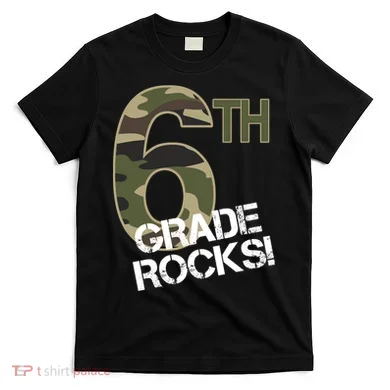 6th Grade Rocks Camo T-Shirt