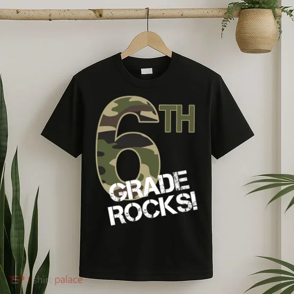 6th Grade Rocks Camo T-Shirt