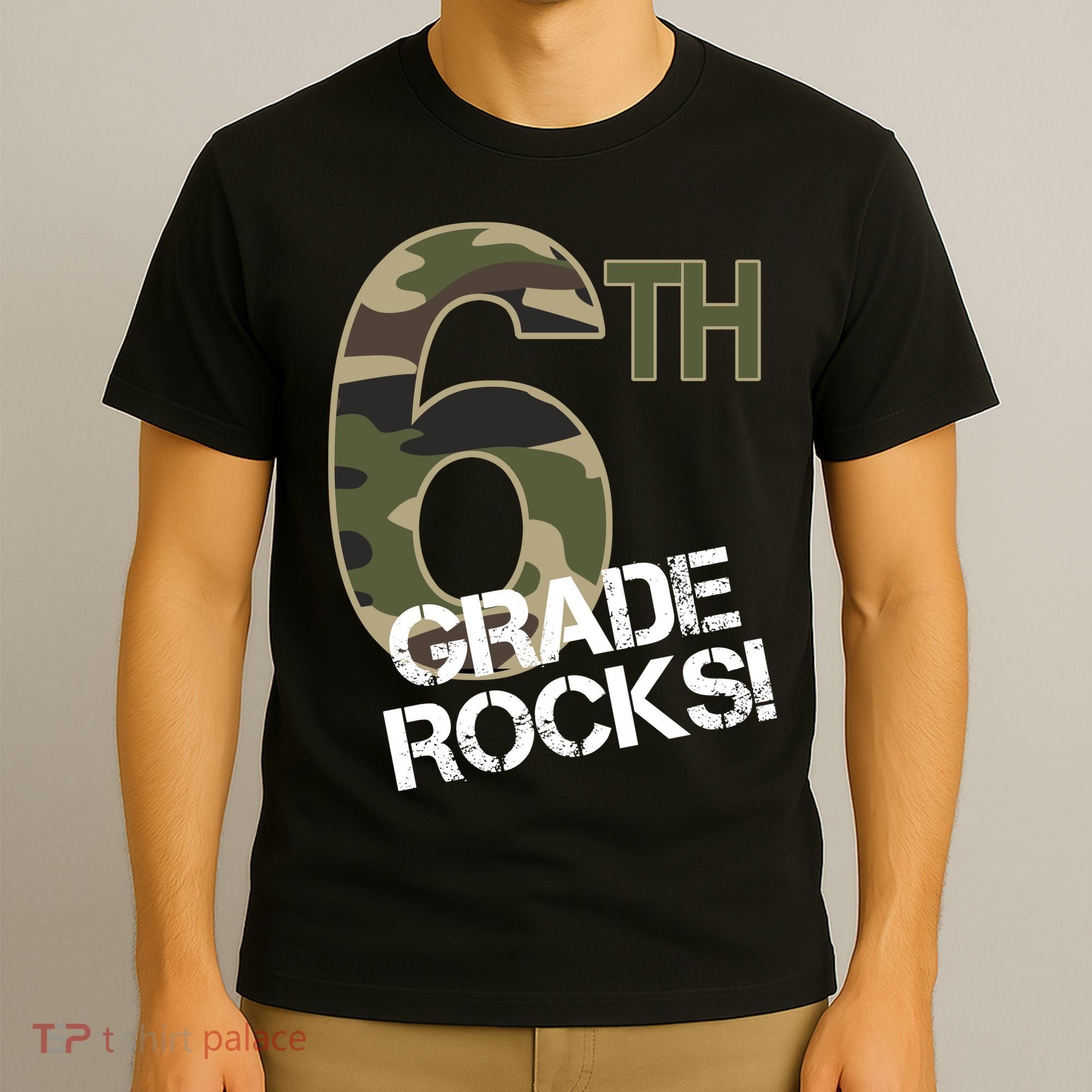 6th Grade Rocks Camo T-Shirt