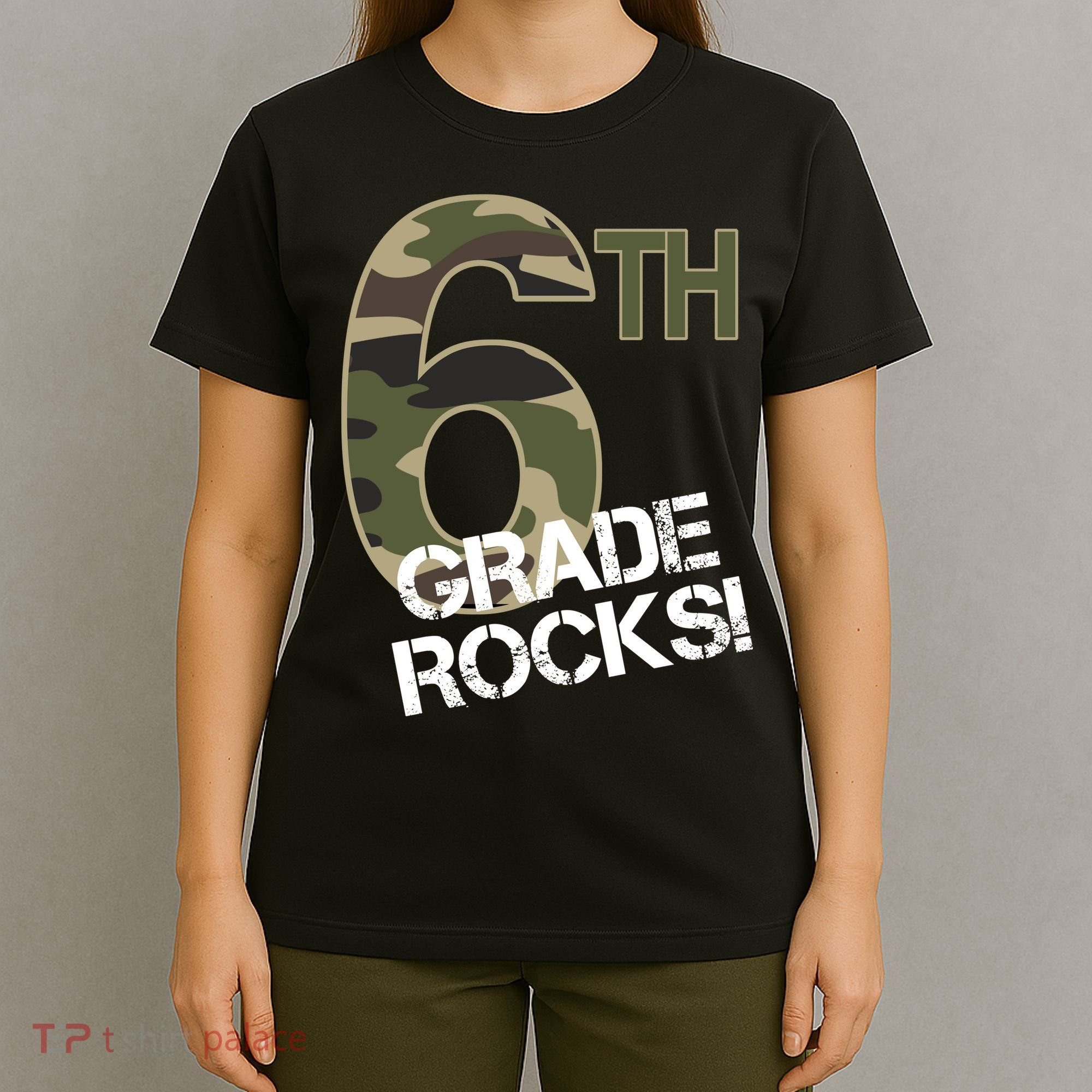 6th Grade Rocks Camo T-Shirt
