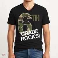 6th Grade Rocks Camo V-Neck T-Shirt thumb 2