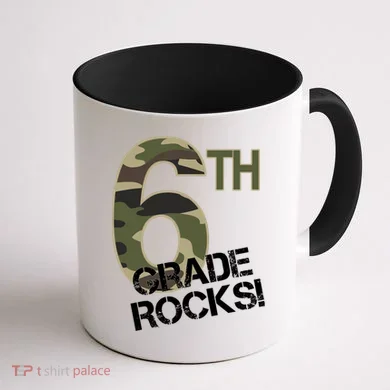 6th Grade Rocks Camo Coffee Mug back