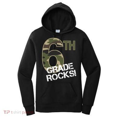 6th Grade Rocks Camo Women's Hoodie