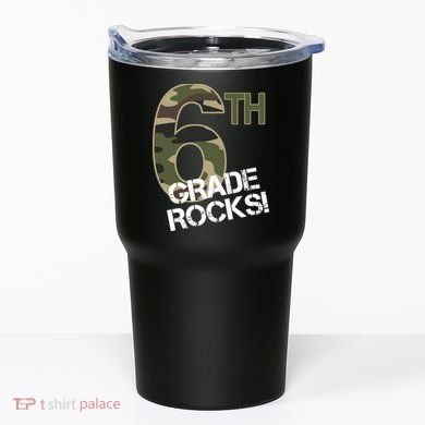 6th Grade Rocks Camo Tumbler