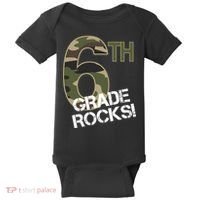 6th Grade Rocks Camo Baby Bodysuit thumb 0