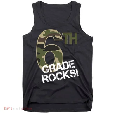 6th Grade Rocks Camo Tank Top