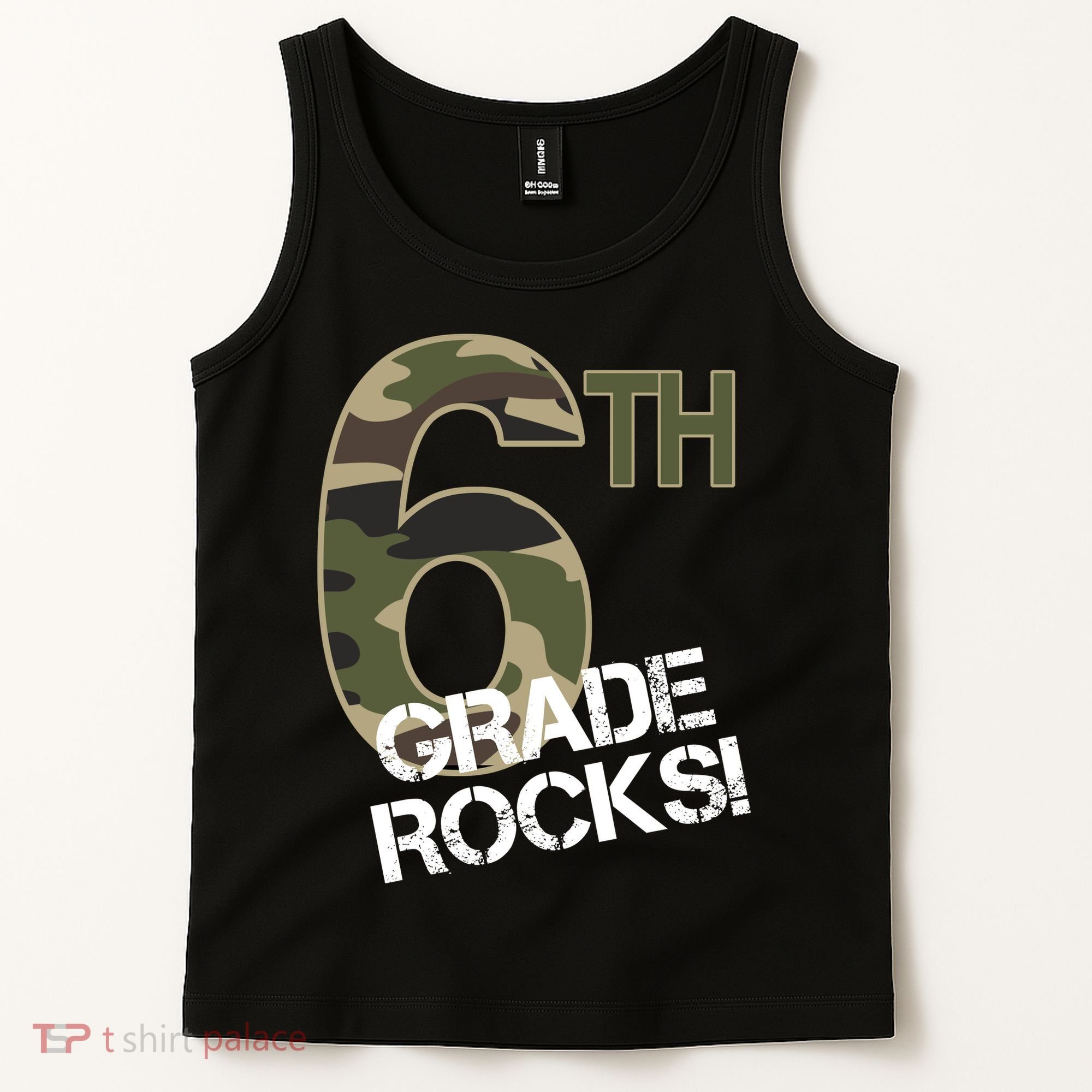 6th Grade Rocks Camo Tank Top