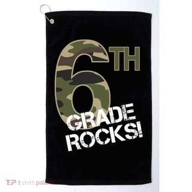 6th Grade Rocks Camo Golf Towel