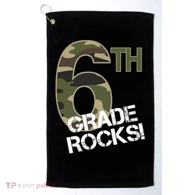 6th Grade Rocks Camo Golf Towel
