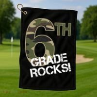 6th Grade Rocks Camo Golf Towel thumb 1