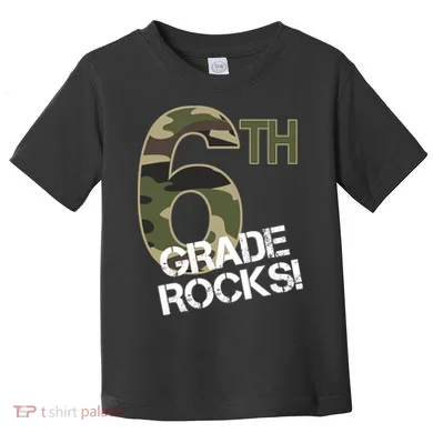 6th Grade Rocks Camo Toddler T-Shirt