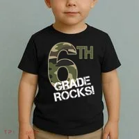 6th Grade Rocks Camo Toddler T-Shirt thumb 2