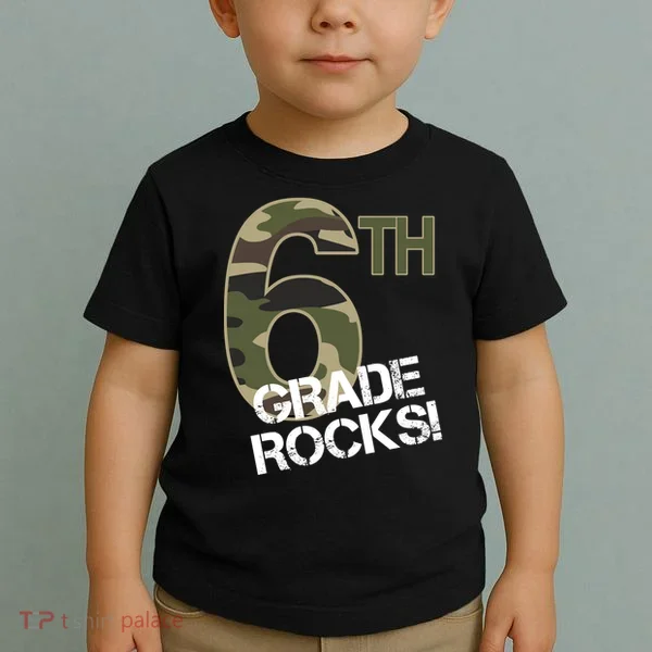 6th Grade Rocks Camo Toddler T-Shirt
