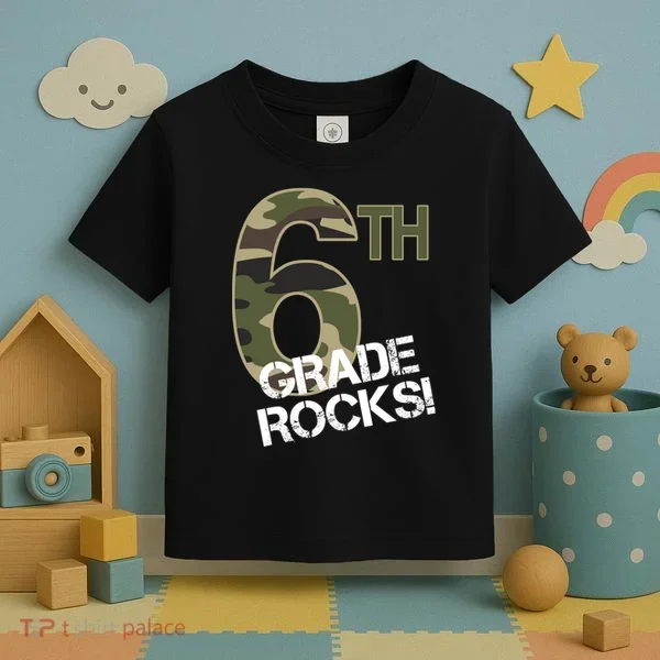 6th Grade Rocks Camo Toddler T-Shirt