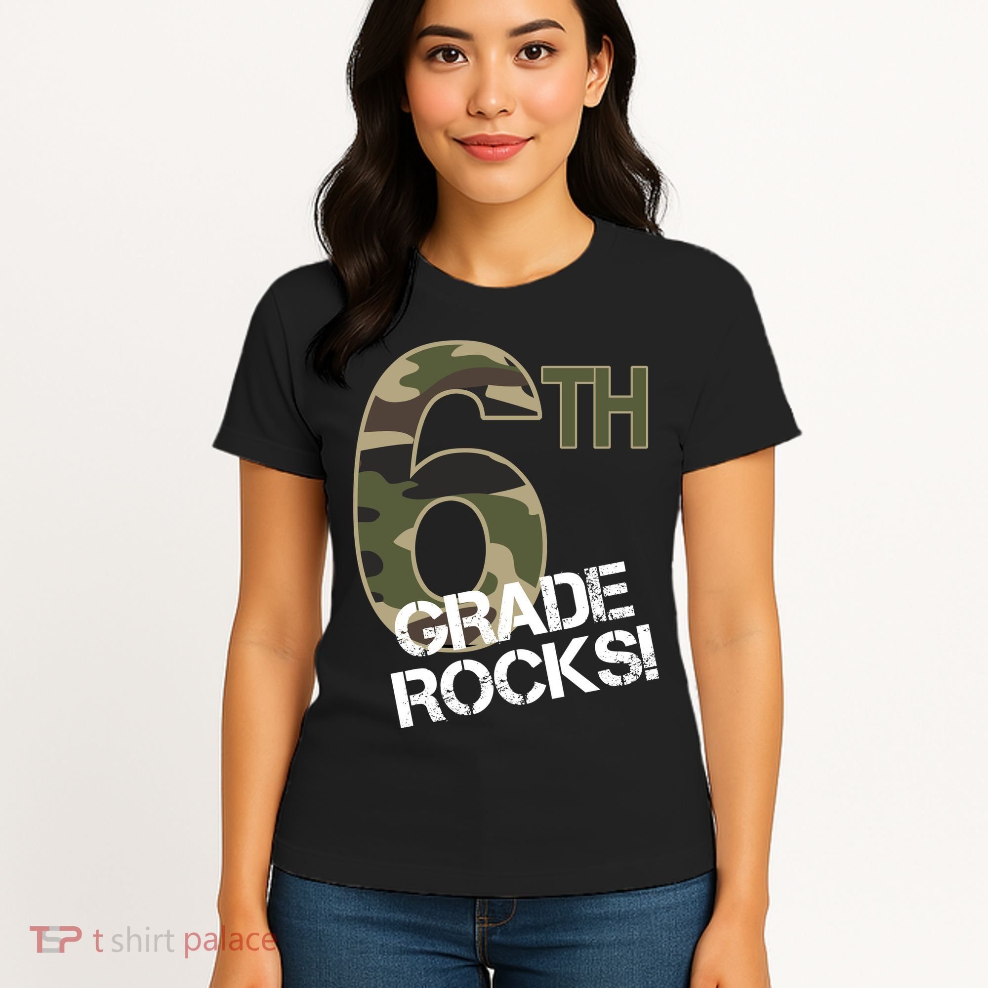 6th Grade Rocks Camo Women's T-Shirt