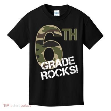 6th Grade Rocks Camo Kids T-Shirt