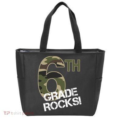6th Grade Rocks Camo Tote Bag